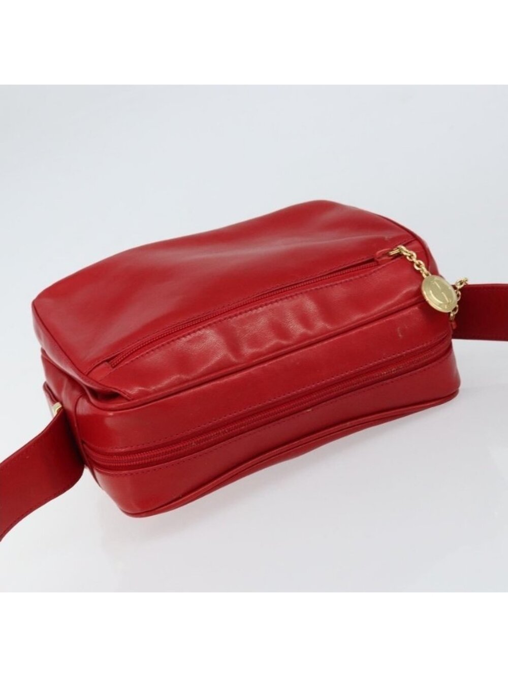 Authentic GUCCI Shoulder Bag Leather Red Gold - Picture 13 of 16